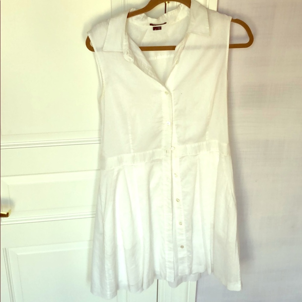 Theory white oxford a line dress